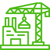 Factory with crane symbol